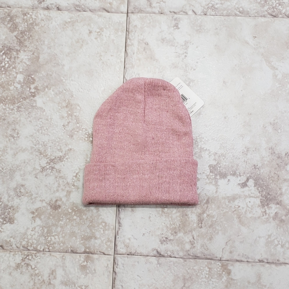 Adult Basic Beanie Cap Cuffed Hat Mauve One Size Solid Color Tight Knit Toboggan